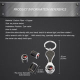 4pcs/set Toyota GR Logo Carbon Fiber Car Air Valve Stem Caps Auto Tyre Valve Covers with Wrench