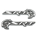 2pcs Dodge SRT Metal Car Rear Sticker Auto Body Emblem Badge Decal