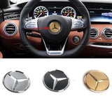 52/57mm Car Steering Wheel Center Emblem Sticker for Mercedes Benz W203 W204 W205 W211 W212 C200 E300