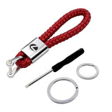 Lexus Logo PU Leather Braided Rope Car Keychain