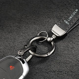Lincoln Logo Metal Suede Car KeyChain