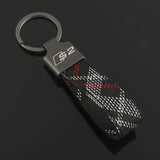 Audi S2 Logo Metal Oxford Webbing Car Keychain Key Holder Pendant