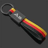 Audi A4L A6L A8L A3 A5 A7 Car Logo Metal Keychain Keyring Pendant