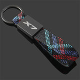 BMW X1 X2 X3 X4 X5 X6 X7 Logo Oxford Webbing Metal Car Keychain Keyring
