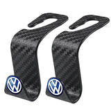 Volkswagen VW Carbon Fiber Car Seat Back Hooks Storage Holders