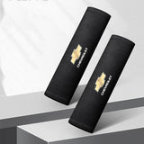 2pcs 21cm Chevrolet Logo Suede Car Seat Safety Belt Pads Shoulder Protection Cover