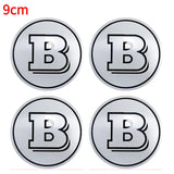 4Pcs 56/90mm Mercedes Benz Brabus Car Wheel Hub Sticker Decal