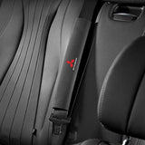 2pcs 33cm Mitsubishi Logo Suede Car Seat Safety Belt Pads Shoulder Protection Cover