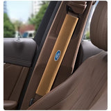 2pcs 33cm Ford Logo Suede Car Seat Safety Belt Pads Shoulder Protection Cover