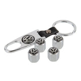 4pcs/set Volkswagen VW GTI S Racing Rline Logo Car Air Valve Stem Cap Auto Tyre Valve Covers with Keychain
