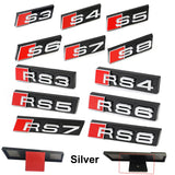 Audi S3 S4 S5 S6 S7 S8 RS3 RS4 RS5 RS6 RS7 RS8 Logo ABS Car Front Grille Emblem Badge