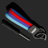 BMW M Power Car Keychain Metal Nylon Webbing Keyring