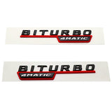 1Pair Mercedes Benz BITURBO 4MATIC 2014-2016 ABS Car Rear Sticker