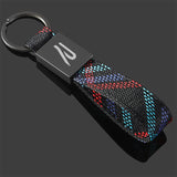 Volkswagen VW R Logo Oxford Webbing Car Keychain Pendant Key Chain Holder
