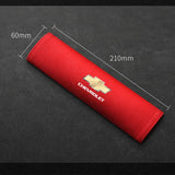 2pcs 21cm Chevrolet Logo Suede Car Seat Safety Belt Pads Shoulder Protection Cover