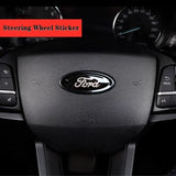 3pcs Stainless Steel Car Steering Wheel Sticker Auto Front Head Decal Rear Emblem Badge for Ford Everest Taurus Escort Territory Mondeo Edge Escape ST Line Explorer
