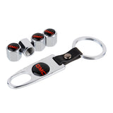 4pcs/set GMC Car Air Valve Stem Cap Auto Tyre Valve Covers with Keychain