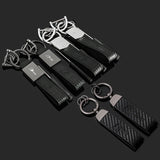 Audi RS Sline Leather Car Logo Keychain Metal Keyring Pendant