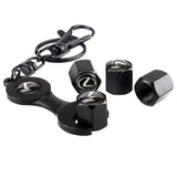 4pcs/set Lexus Logo Car Air Valve Stem Cap Auto Tyre Valve Covers with Wrench