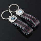 BMW Metal Leather Car Key Chain Holder Keyring Pandant