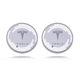 2pcs Tesla Logo Car Water Coasters 7-color LED Light Cup Mat Holder