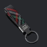 Audi Car Logo Oxford Webbing Keychain Keyring Pendant