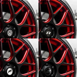 4pcs/set 56mm Volkswagen VW Rline GTI ABT Logo Car Wheel Center Hub Cap Sticker Decal