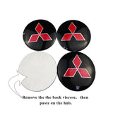 4pcs/set 56mm/60mm/65mm Mitsubishi Ralliart Car Wheel Center Hub Sticker Decal