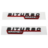 1Pair Mercedes Benz BITURBO 4MATIC 2017-2021 ABS Car Rear Sticker