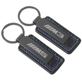 BMW M3 M5 Carbon Leather Metal Car Keychian Key Rings
