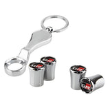 4pcs/set Toyota GR Logo Car Air Valve Stem Caps Auto Tyre Valve Covers with Wrench