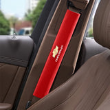 2pcs 33cm Chevrolet Logo Suede Car Seat Safety Belt Pads Shoulder Protection Cover