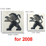 Peugeot 2008 3008 Lion Logo ABS Car Front Hood Sticker Rear Emblem Badge Decal