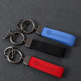 Volkswagen VW R Logo Suede Metal Car Keyring Pendant