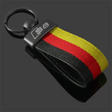 Audi S3 S4 S5 S6 S7 S8 RS3 RS4 RS5 RS6 RS7 RS8 Car Logo Nylon Webbing Keychain Pendant