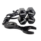 4pcs/set GMC Logo Car Air Valve Stem Cap Auto Tyre Valve Covers with Wrench