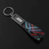 BMW M Power Car Keychain Holder Oxford Webbing Keyring Pandant
