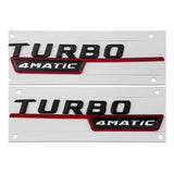1Pair Mercedes Benz TURBO 4MATIC 14-16 ABS Car Rear Sticker
