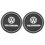 2PCS Volkswagen VW Diamond Car Water Coaster Cup Mat
