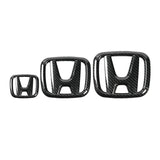 3Pcs Car Front Badge Rear Trunk Emblem Steering Wheel Center Sticker for Honda