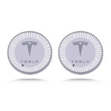 2pcs Tesla Logo Car Water Coasters 7-color LED Light Cup Mat Holder