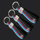 BMW M Power Metal Leather Car Keychain Pendant Auto Key Chain Holder