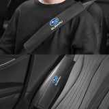 2pcs 33cm Subaru Logo Suede Car Seat Safety Belt Pads Shoulder Protection Cover