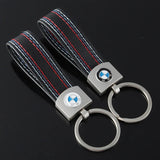 BMW Logo PU Leather Car Keychain Keyring