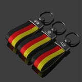 Volkswagen VW R Logo Nylon Webbing Car Keychain Pendant Key Chain Holder