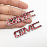 2PCS Trunk Sticker Metal Red Emblem Badge for GMC Logo Sierra Canyon Yukon Envoy Safari Savana Terrain Acadia Car Accessories