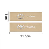 2pcs 21.5cm Toyota Logo Suede Car Seat Safety Belt Pads Shoulder Protection Cover