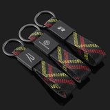 Volkswagen VW R Logo Oxford Webbing Car Keychain Pendant Key Chain Holder