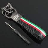 Audi Car Logo Leather Keychain Keyring Pendant