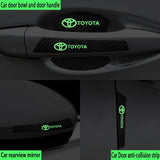Toyota Luminous Carbon Fiber Car Door Bowl Handle Anti-collision Protective Stickers Scratches Film